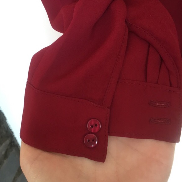 Adrianna Papell button down striking red blouse - Picture 3 of 3